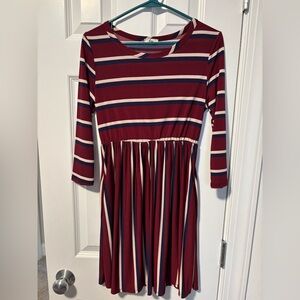 Mini striped dress with hidden pockets
